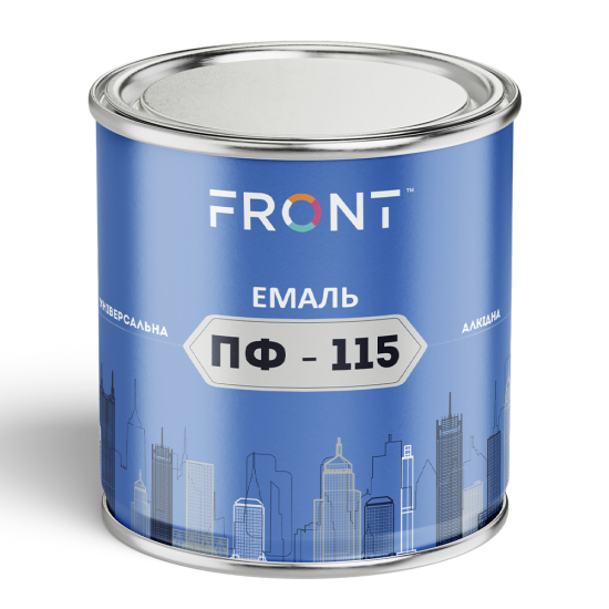 Емаль ПЕНТАФТАЛЬОВА ПФ-115, FRONT, темно-сіра, 0,9 кг.